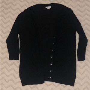 Black, button-down cardigan